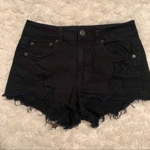 AE Black High Waisted Distressed Cutoff shorts